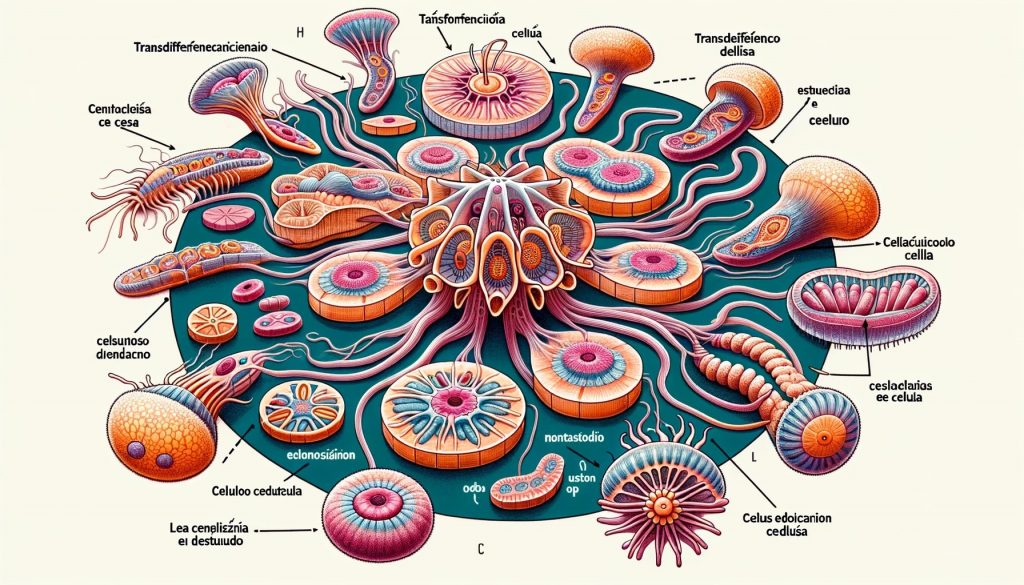 proceso de transdiferenciación en la medusa Turritopsis dohrnii.